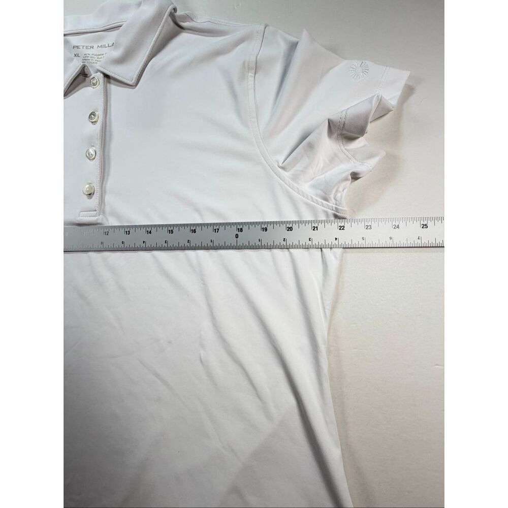 Peter Millar White Golf Polo Shirt Womens XL UPF 50+ RTX Embroidered Logo NWT - Picture 7 of 9